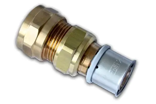 Geräteverschraubung von Roth aus Metall, ausgestattet mit einer drehbaren Montageeinheit, zur Verbindung von Rohrleitungen in hydraulischen Systemen.